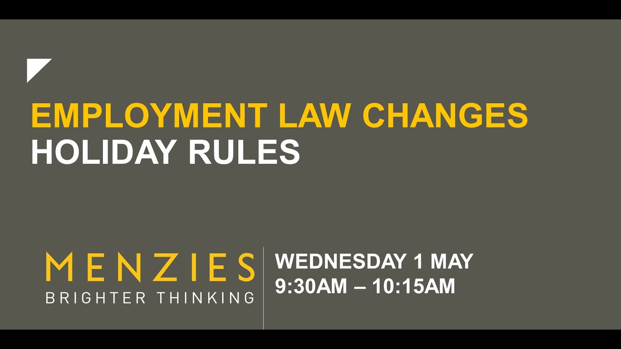 Employment Law Changes: Holiday Rules Webinar