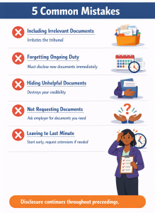 List of Documents Disclosure: Common Mistakes