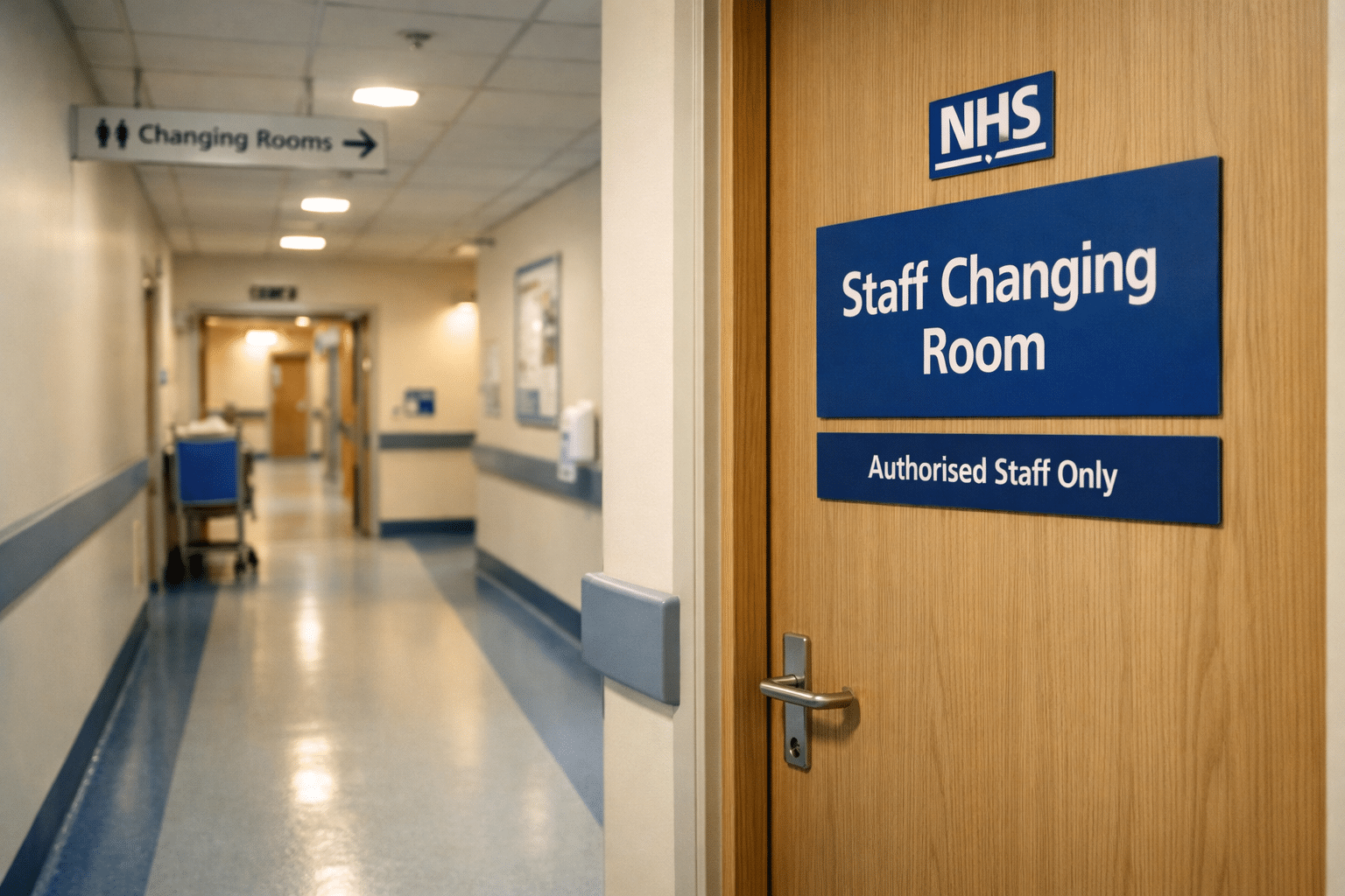 Sandie Peggie Appeal | NHS hospital corridor representing changing room disputes in Sandie Peggie v NHS Fife case