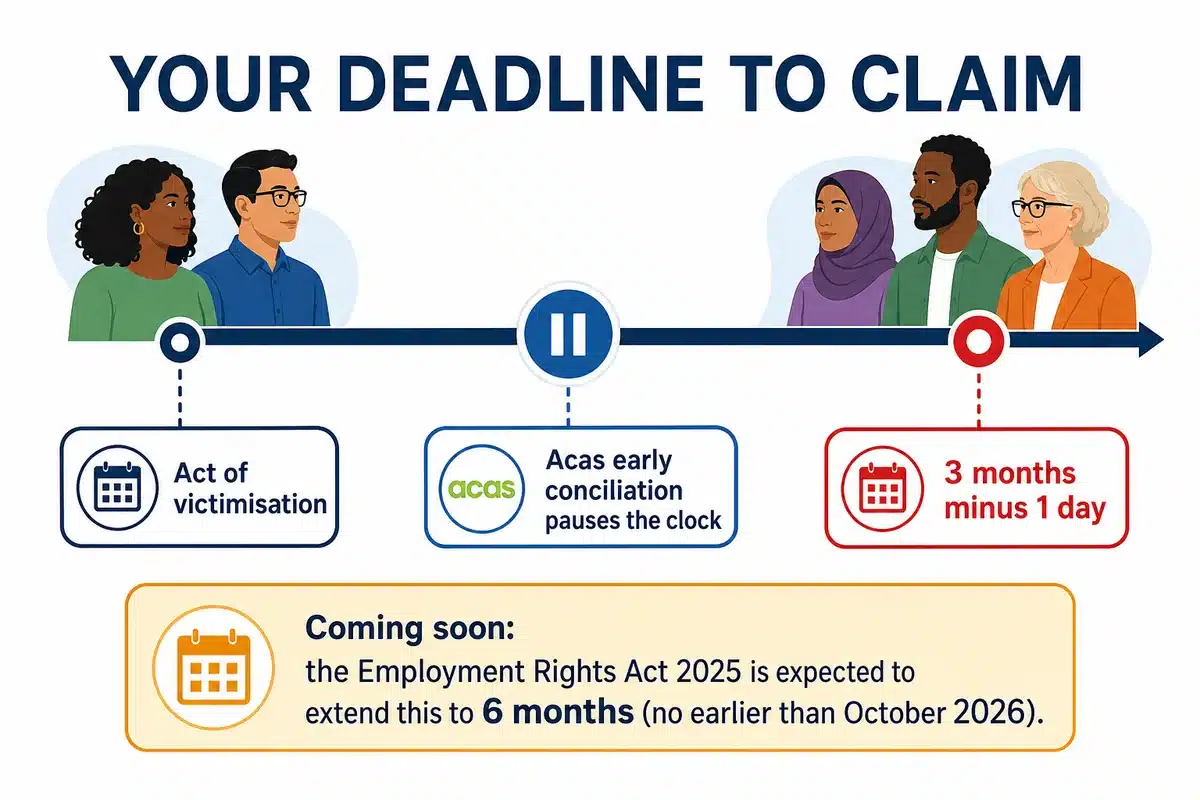Time limit timeline for bringing a workplace victimisation claim