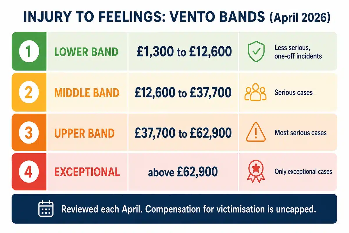 Vento bands for injury to feelings awards in victimisation claims